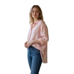 CP Shades 100% Linen Oversized Button Down Shirt Size Medium